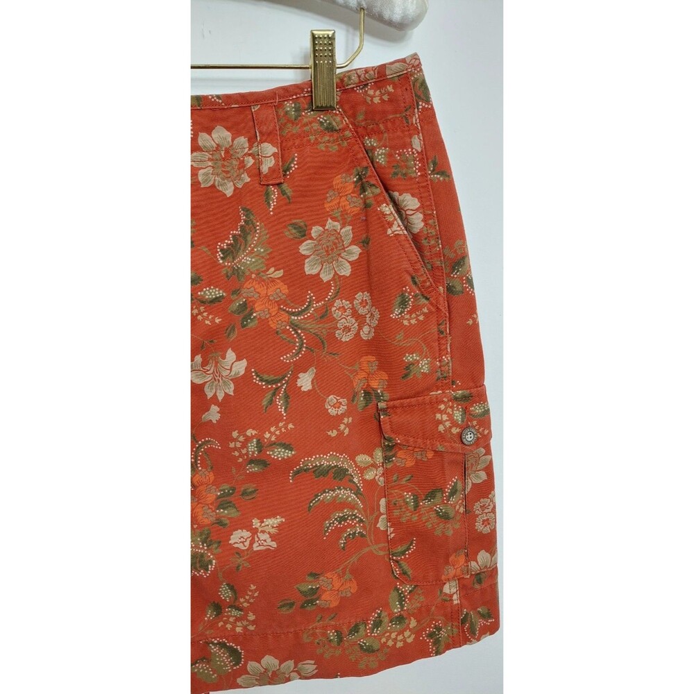 Eddie Bauer Women's Size 10 Petite Skirt Orange Rust Floral - Picture 4 of 13